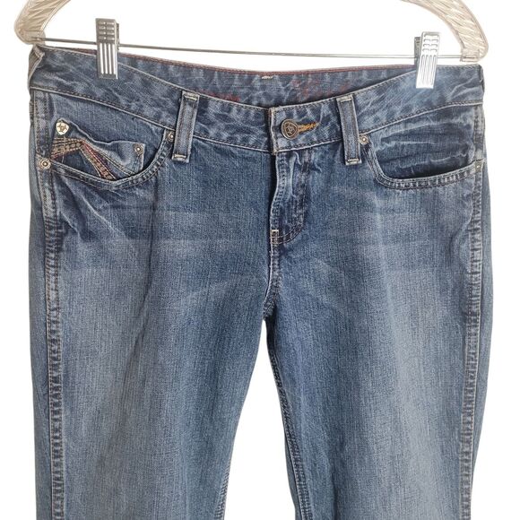 Ariat Ruby Boot Cut Jeans Women's 28 Long Blue Denim Western Cowgirl Workwear - Picture 3 of 14